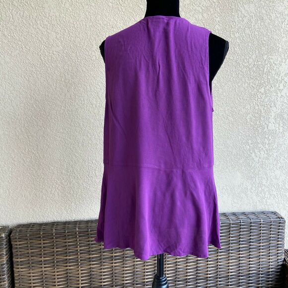 Ava & Viv Womens Tank Top Size X Sweet Plum Purple Sleeveless Ruched Drawstring - Picture 3 of 6